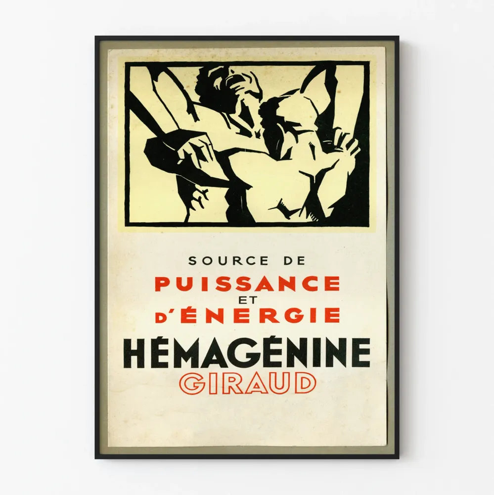 Affiche vintage Hémagénine Giraud - Source de puissance et d'énergie