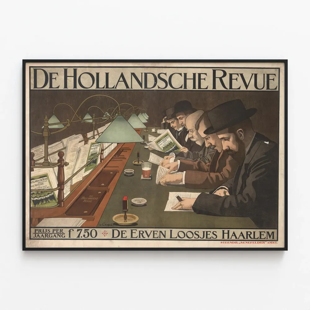 Affiche vintage De Hollandsche Revue décoration murale rétro