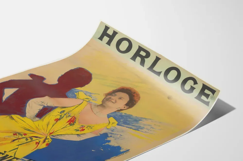 Affiche vintage Horloge Irène Henry pour décoration murale élégante