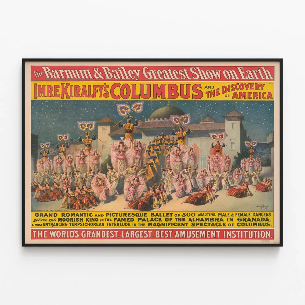 Affiche vintage Imre Kiralfy's Columbus et la découverte de l'Amérique