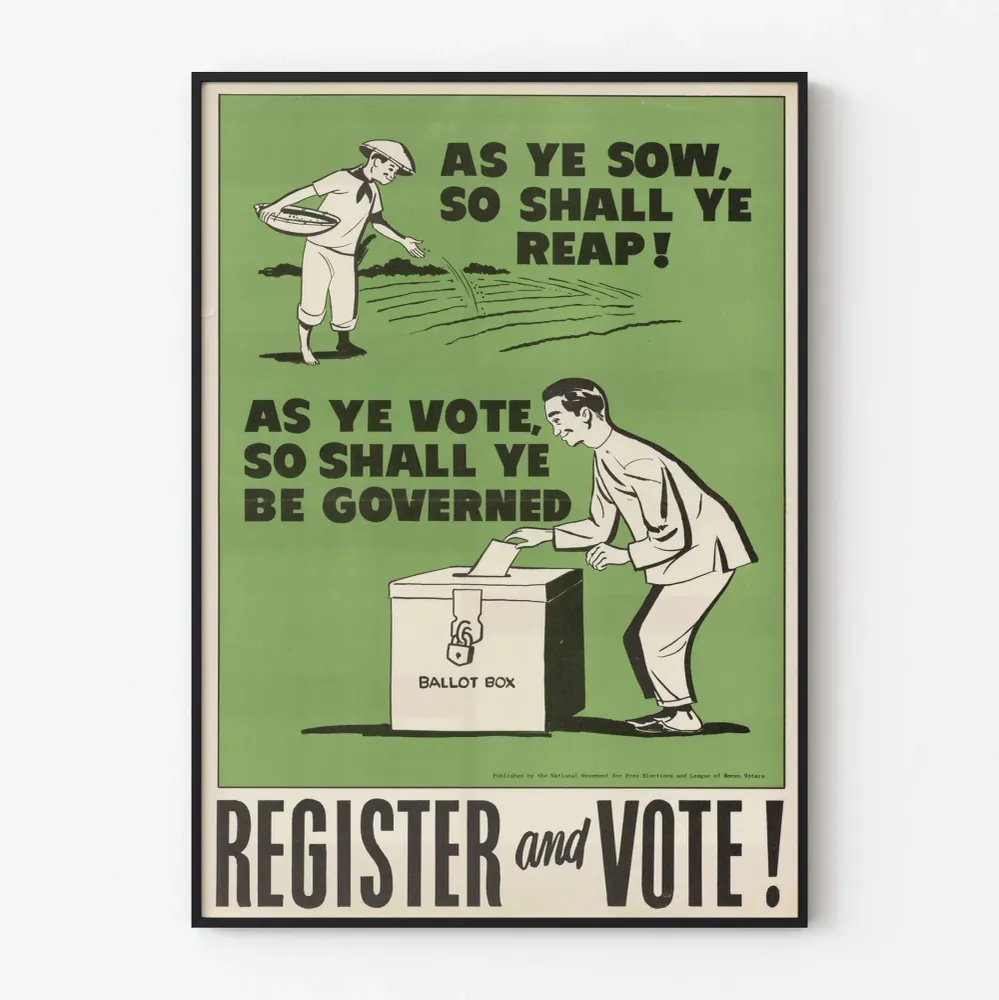 Affiche Vintage Incitative au Vote et à l'Engagement