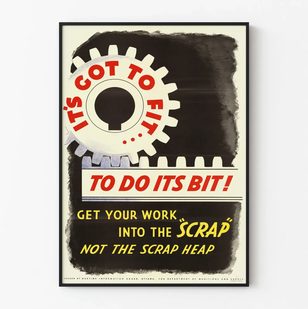 Affiche vintage industrielle Its Got To Fit To Do Its Bit