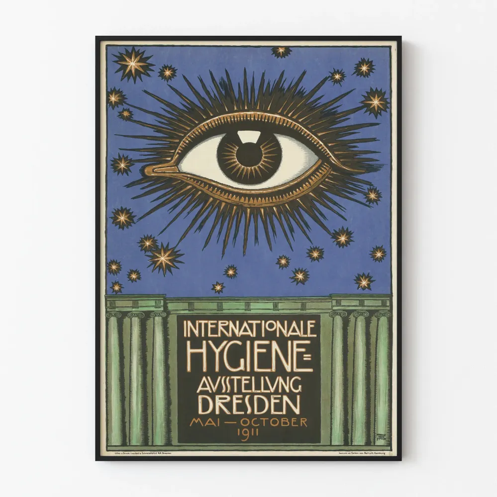 Affiche vintage Internationale Hygiene Ausstellung Dresden 1911