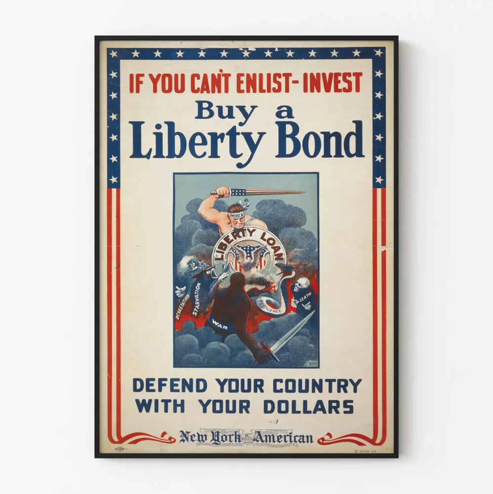 Affiche Vintage Invitation à Acheter un Liberty Bond pour la Défense du Pays