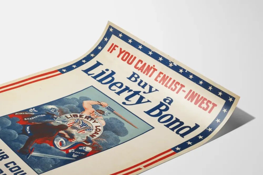 Affiche Vintage Invitation à Acheter un Liberty Bond pour la Défense du Pays