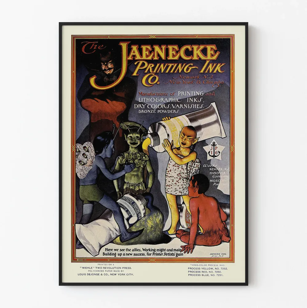 Affiche Vintage Jaenecke Printing Ink Co. - Décoration Murale Industrielle