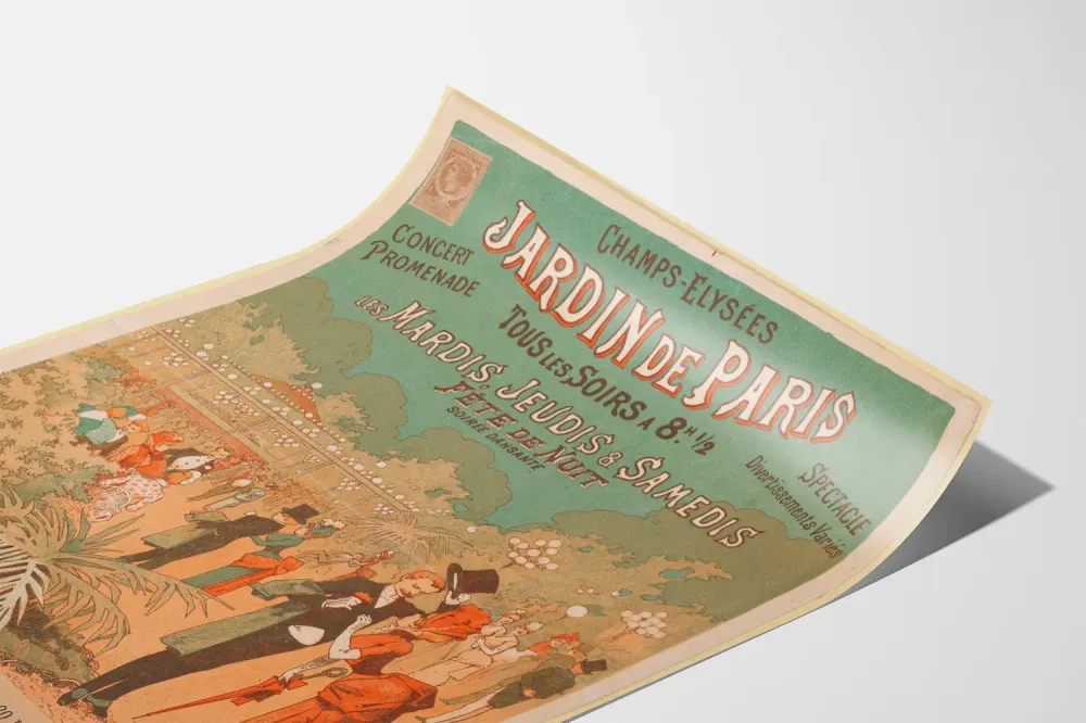 Affiche Vintage Jardin de Paris Champs-Élysées Spectacle et Concert