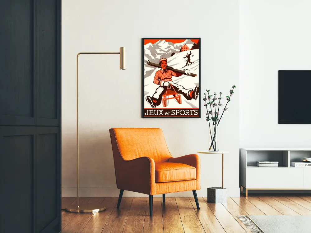 Affiche vintage Jeux et Sports hiver
