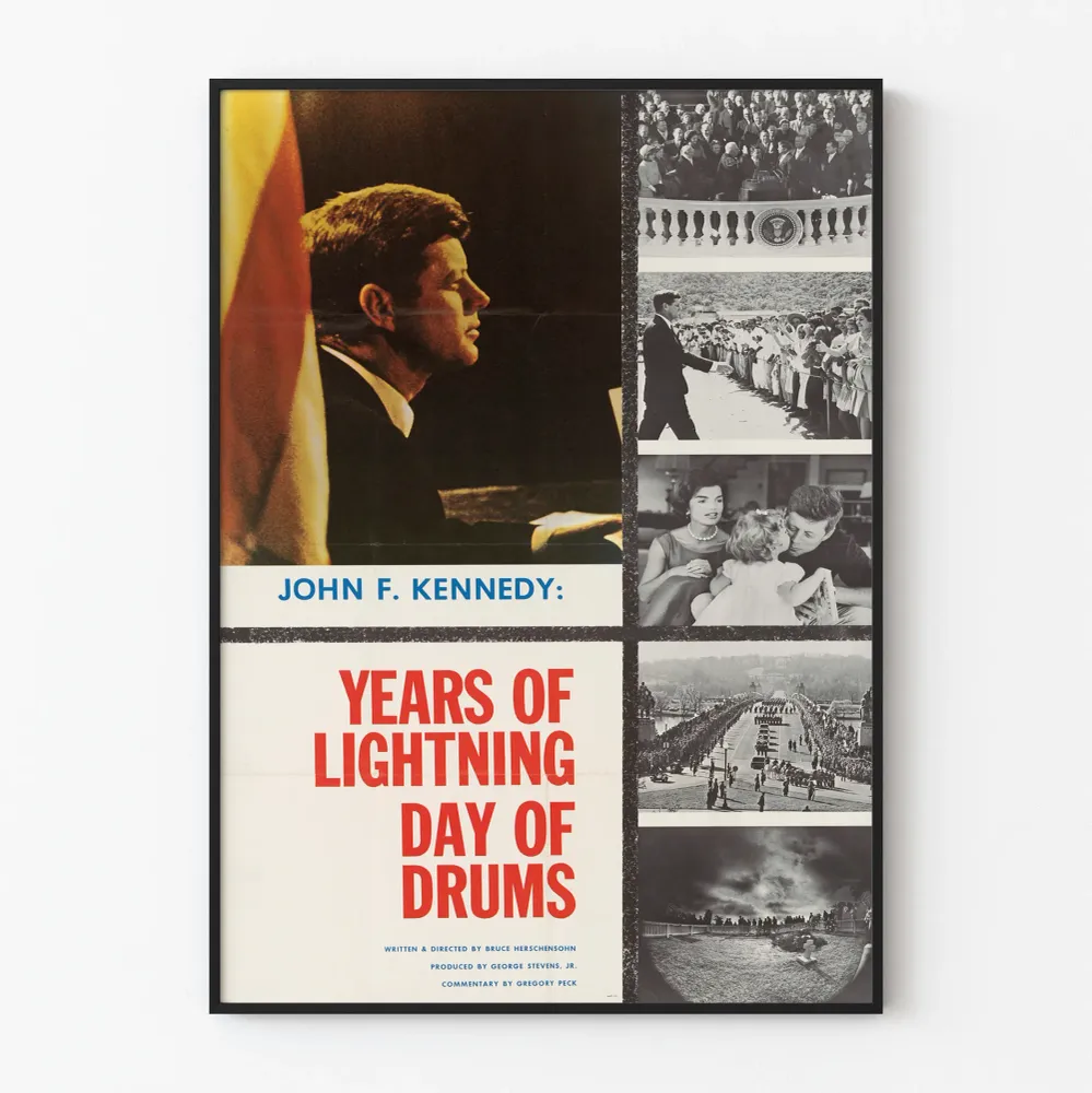 Affiche Vintage John F. Kennedy Years Lightning Day Drums