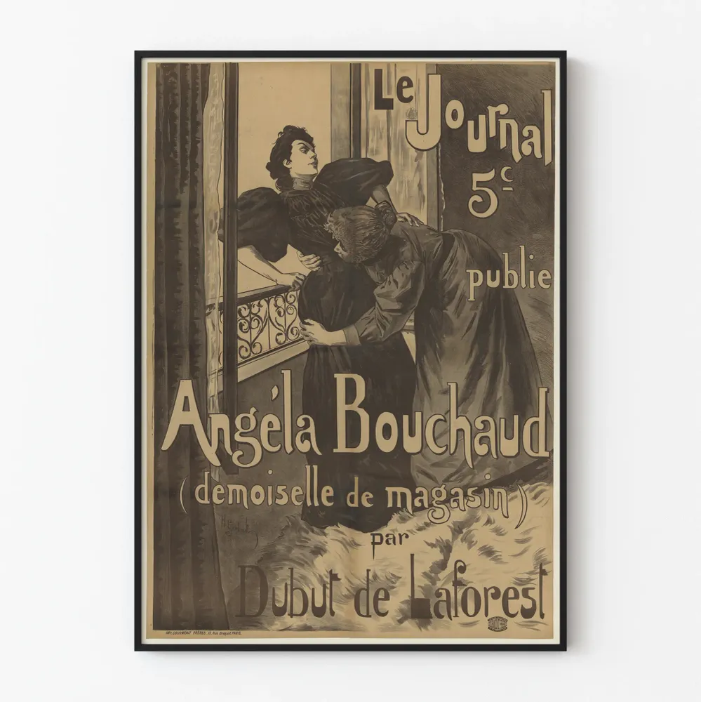 Affiche vintage Le Journal - Angela Bouchaud Demoiselle de magasin
