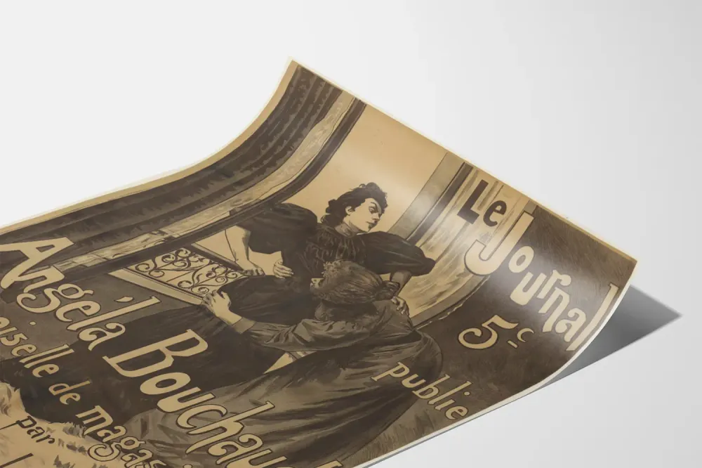 Affiche vintage Le Journal - Angela Bouchaud Demoiselle de magasin