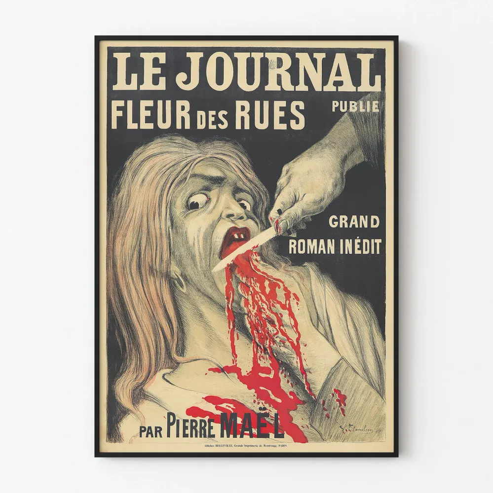 Affiche Vintage Le Journal Fleur des Rues - Décoration Murale Artistique