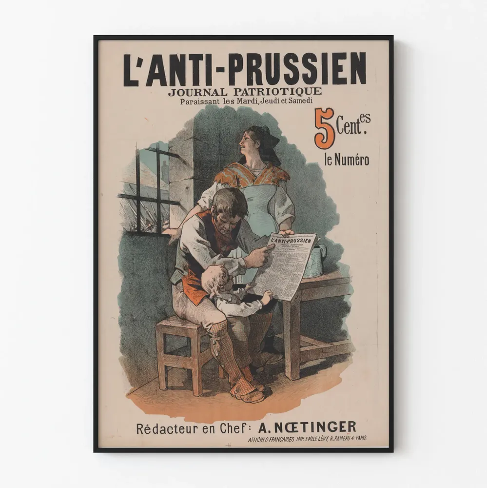 Affiche Vintage Journal Patriotique L'Anti-Prussien