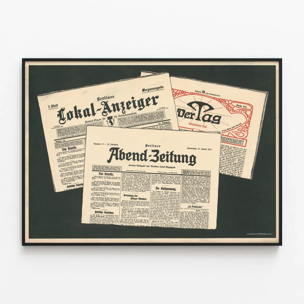 Affiche Vintage Journaux Allemands Berlin 1913
