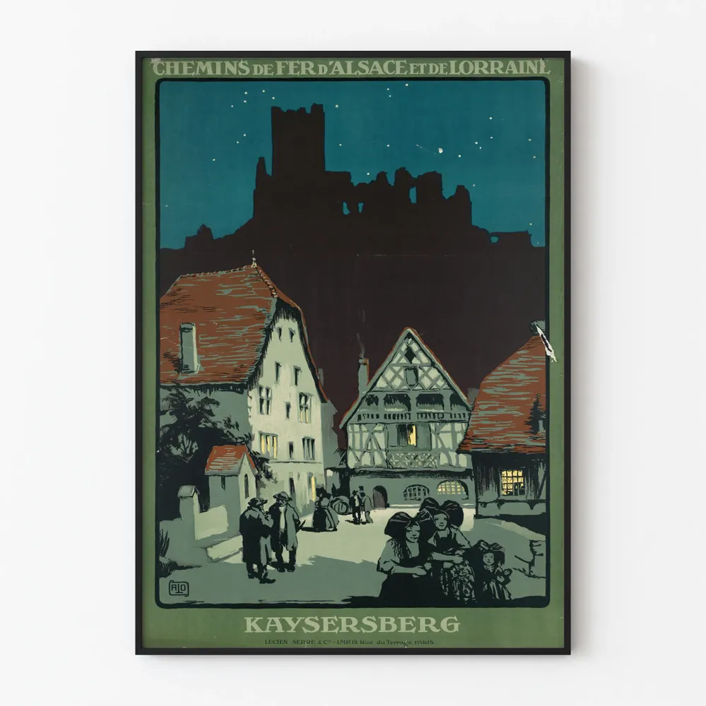Affiche vintage Kaysersberg - Décoration murale Chemins de Fer d'Alsace et de Lorraine