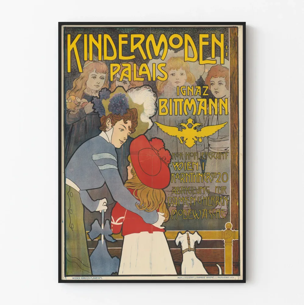 Affiche vintage Kindermoden Palais par Ignaz Bittmann