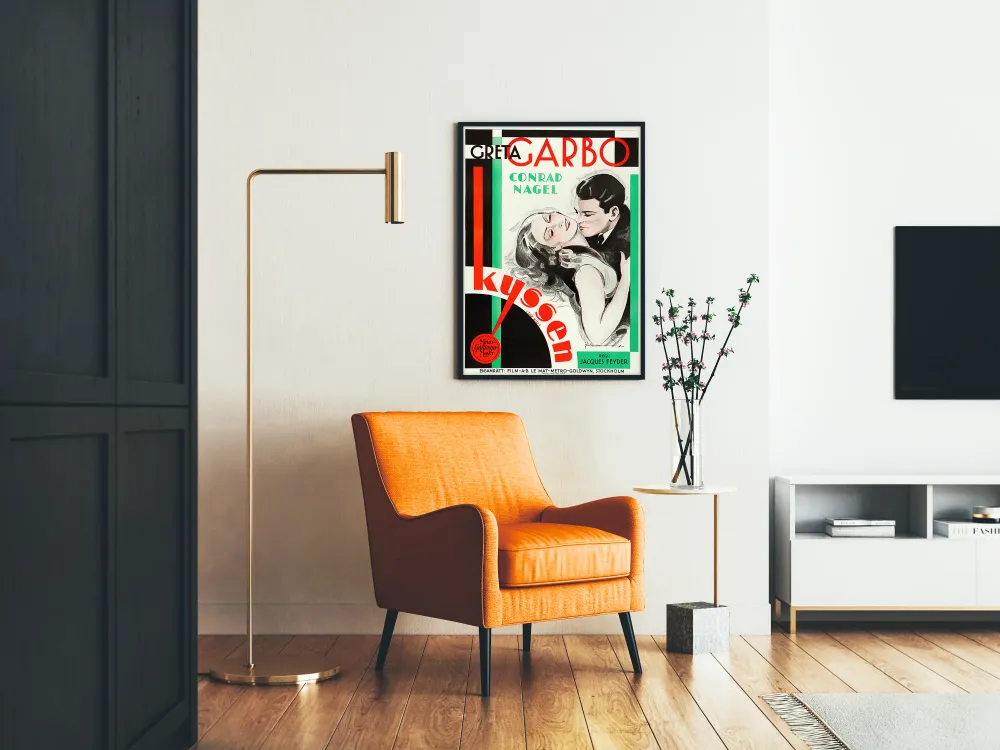 Affiche vintage Kiss avec Greta Garbo et Conrad Nagel