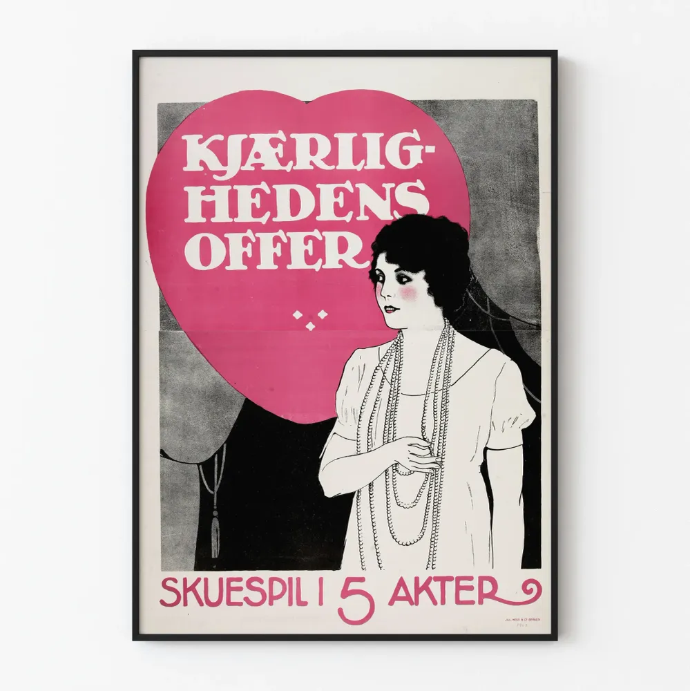 Affiche Vintage Kjaerlighedens Offer - Décoration Murale Rétro