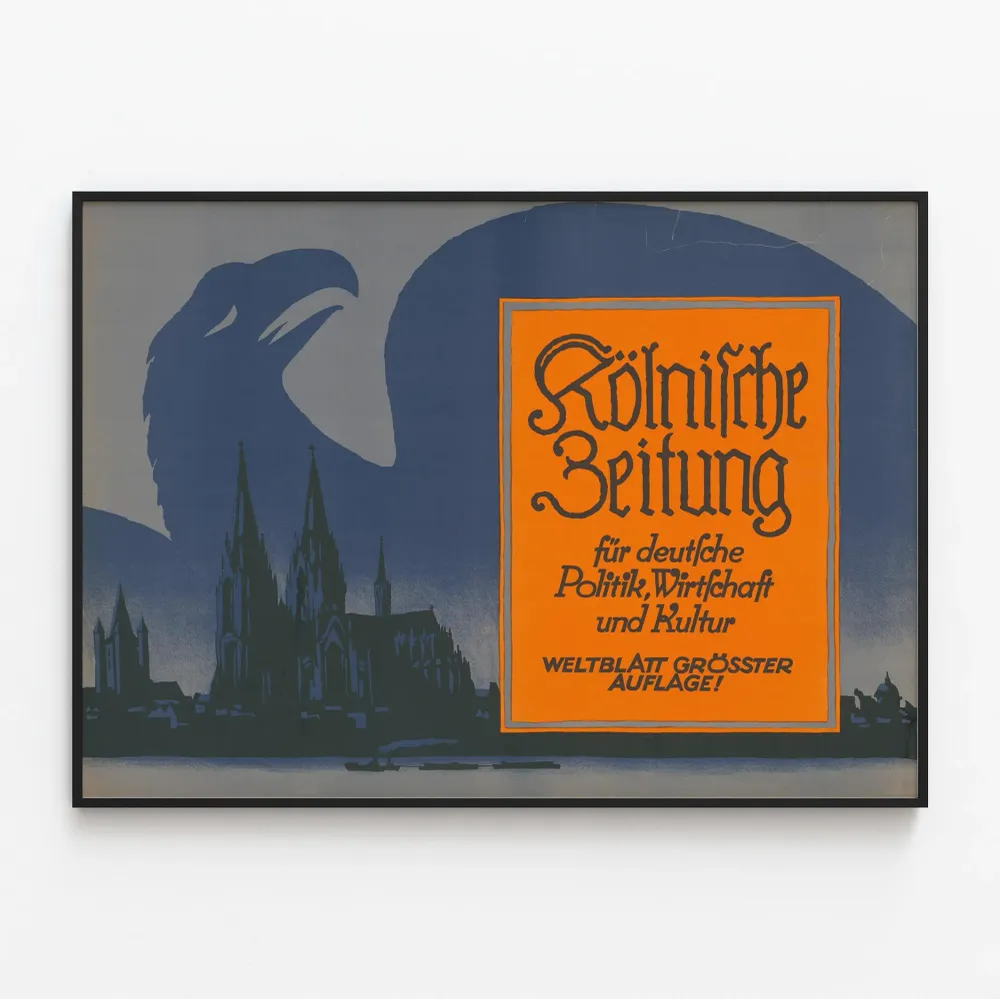 Affiche vintage KölniSChe Zeitung pour décoration murale originale