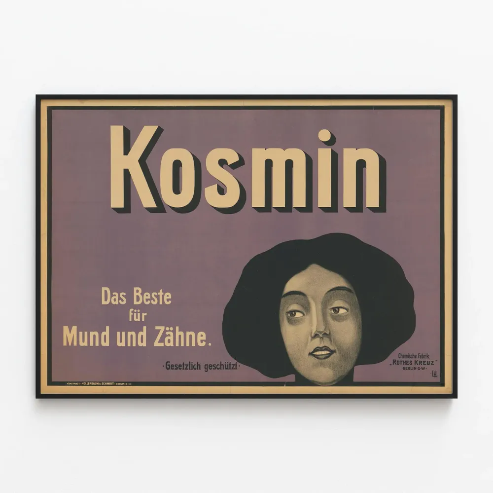 Affiche vintage Kosmin pour soin bucco-dentaire