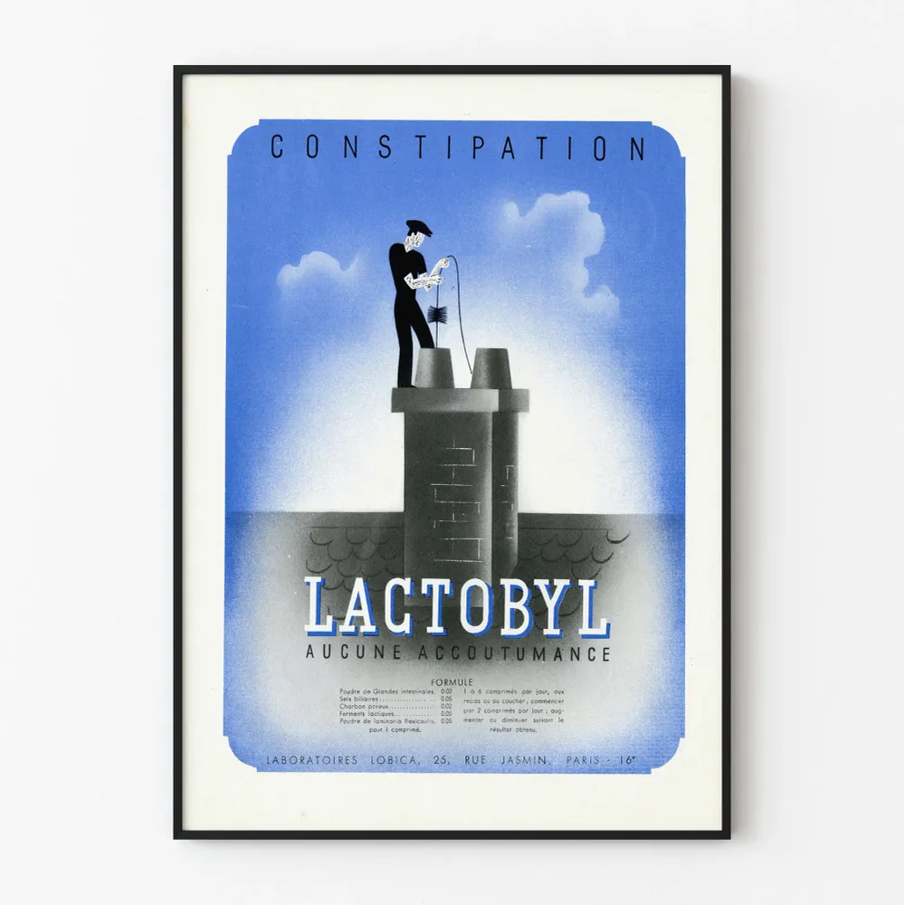 Affiche Vintage Lactobyl - Constipation et Solution Naturelle