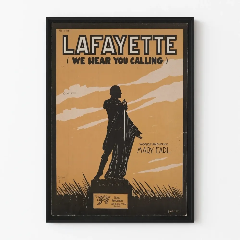 Affiche vintage Lafayette We Hear You Calling pour décoration murale