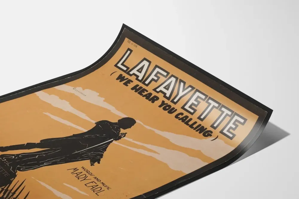 Affiche vintage Lafayette We Hear You Calling pour décoration murale