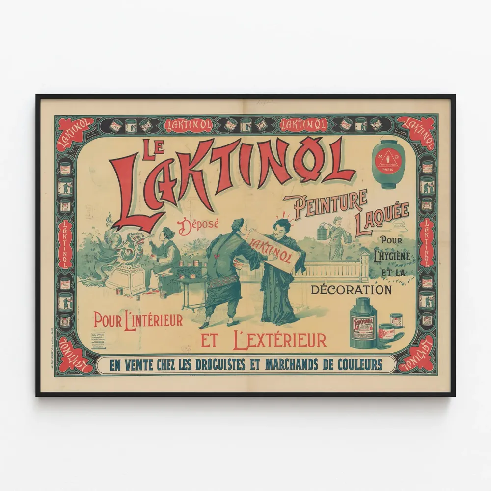 Affiche vintage Le Laktinol - Peinture laquée pour intérieur et extérieur