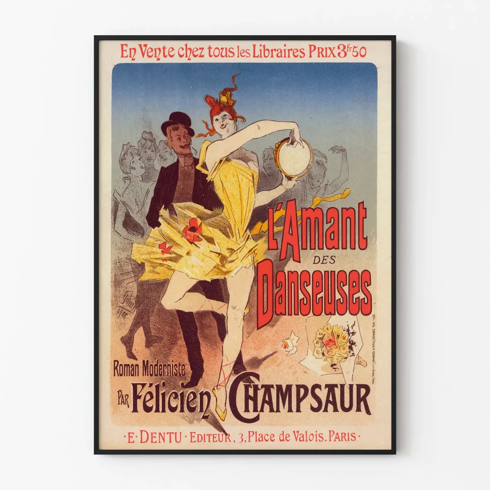Affiche vintage L'Amant des Danseuses par Félicien Champsaur