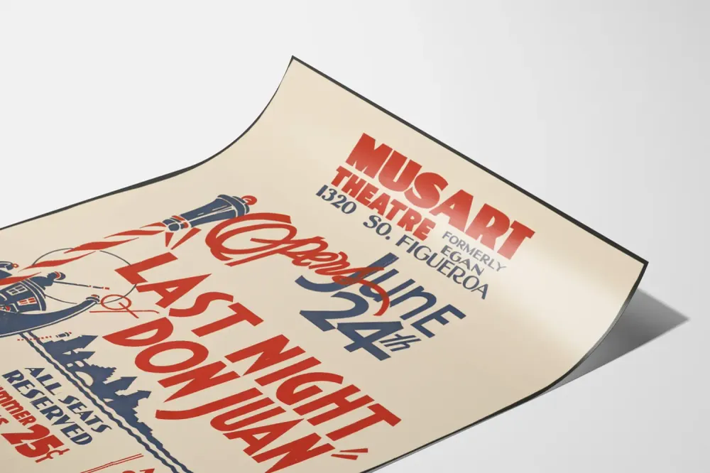 Affiche Vintage Last Night Don Juan Theatre Musart