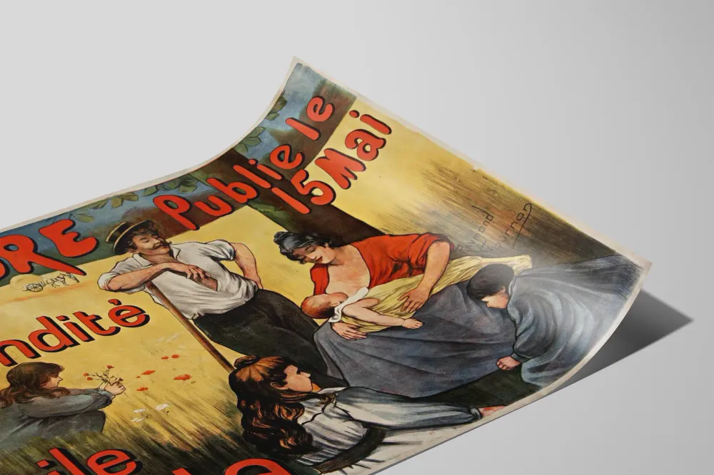 Affiche vintage L'Aurore publie Fécondité d'Émile Zola