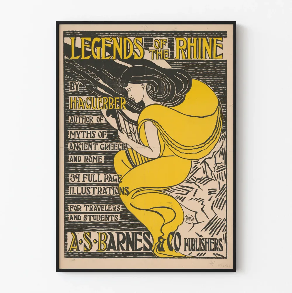 Affiche Vintage Legends Rhine - Illustration Art Nouveau