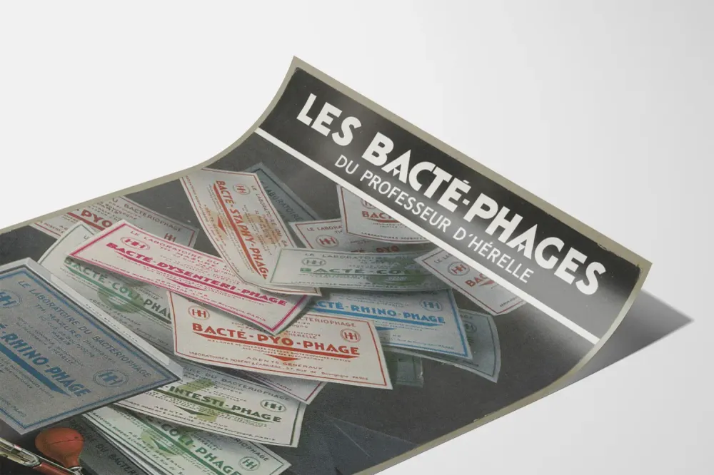 Affiche Vintage Les Bacte-Phages du Professeur d'Hérelle - Décoration Murale Scientifique