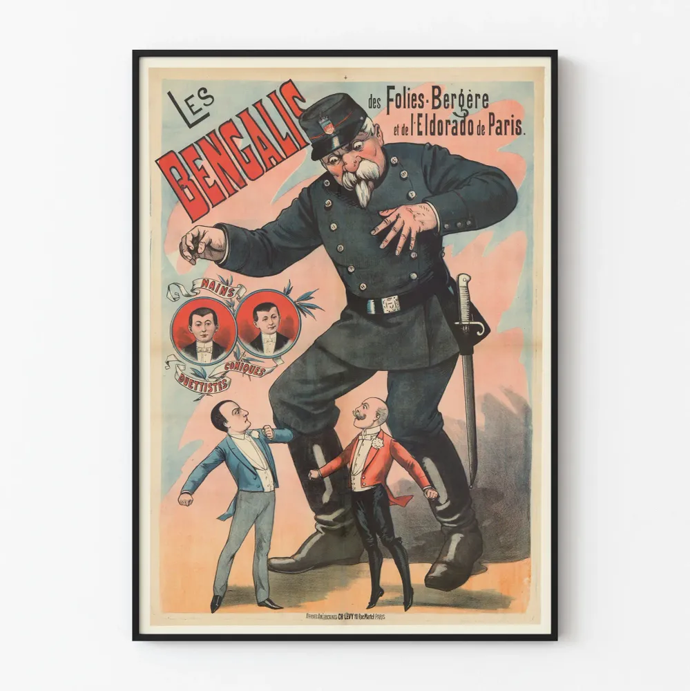 Affiche Vintage Les Bengalis Folies Bergère Paris Décoration Murale