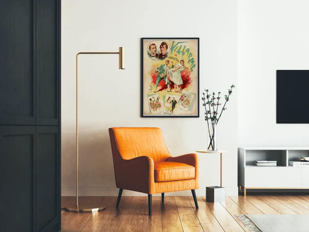 Affiche vintage Les Danseurs Parisiens Villarmé pour décoration murale