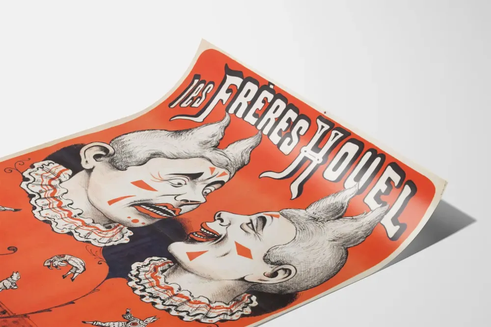 Affiche vintage Les Frères Houel Clowns Excentriques