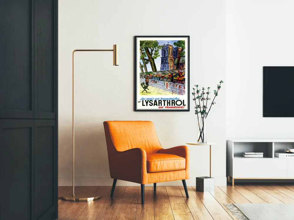 Affiche vintage Les Quais aux Bouquinistes et Lysarthrol