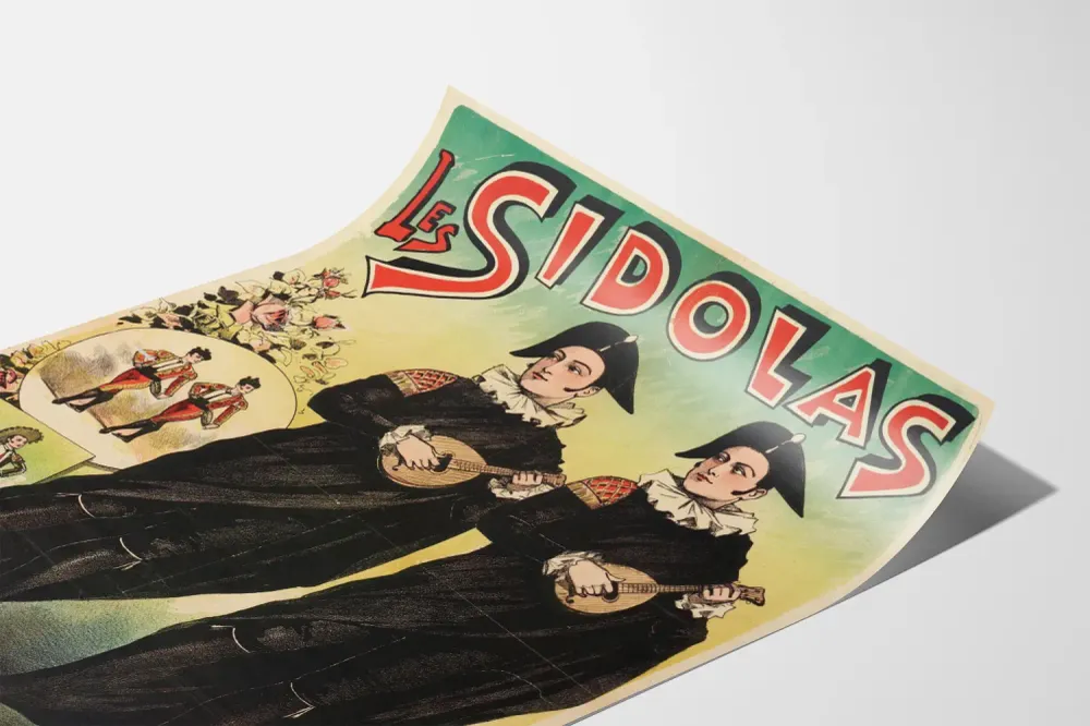 Affiche vintage Les Sidolas Duettistes Espagnols - Décoration murale rétro