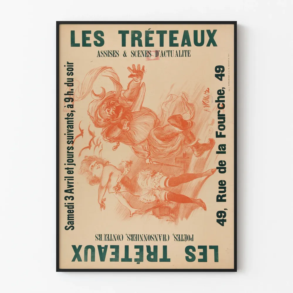 Affiche vintage Les Tréteaux - Scènes d'actualité et poésie théâtrale