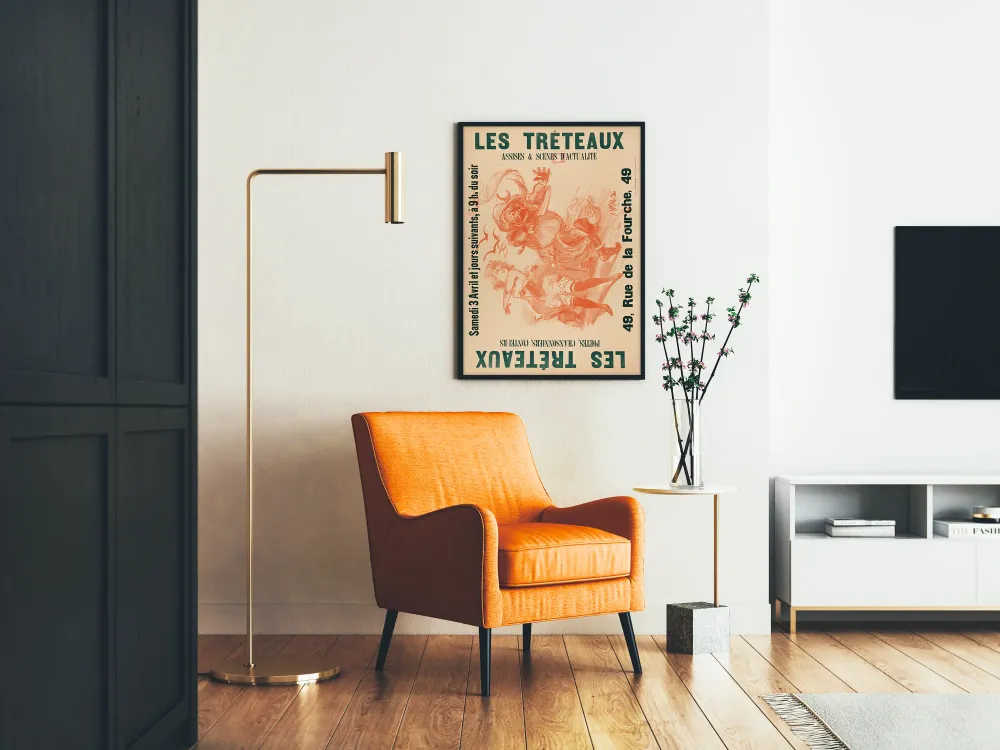 Affiche vintage Les Tréteaux - Scènes d'actualité et poésie théâtrale