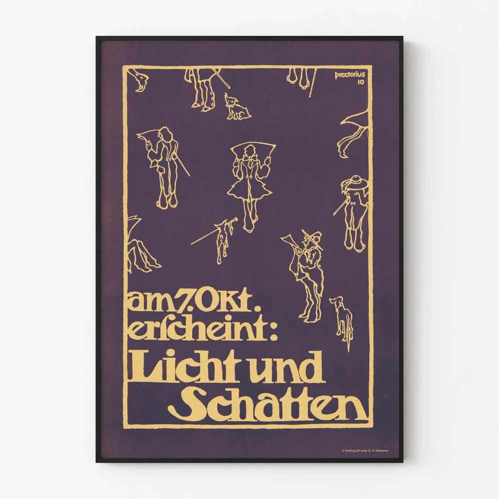 Affiche vintage Licht und Schatten octobre 1910 par Pretorius