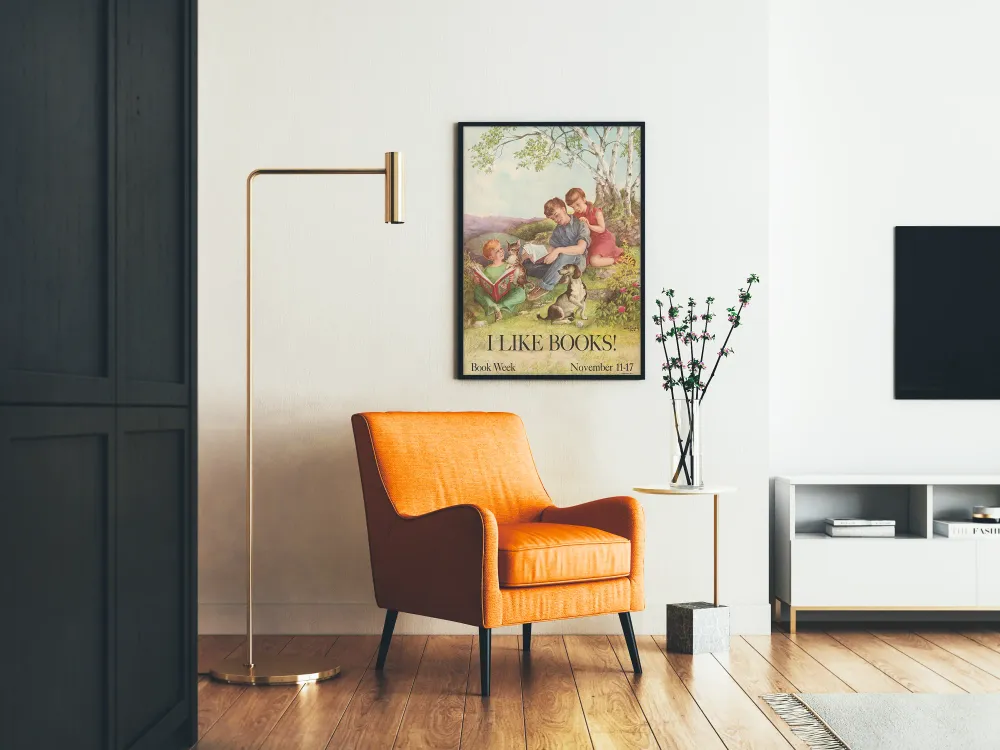 Affiche vintage I Like Books - Semaine du livre novembre