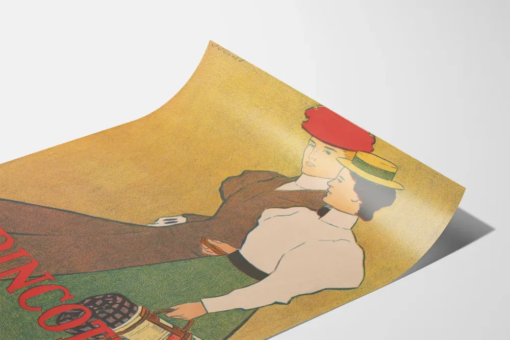 Affiche vintage Lippincott's July avec deux femmes élégantes