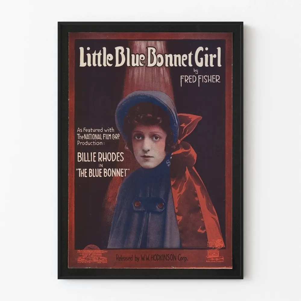 Affiche Vintage Little Blue Bonnet Girl par Fred Fisher