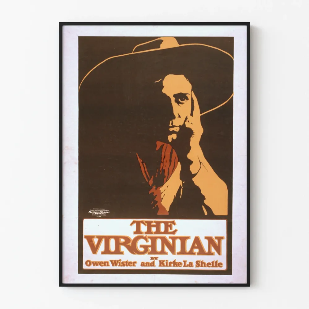 Affiche vintage littéraire Virginian par Owen Wister et Kirke La Shelle