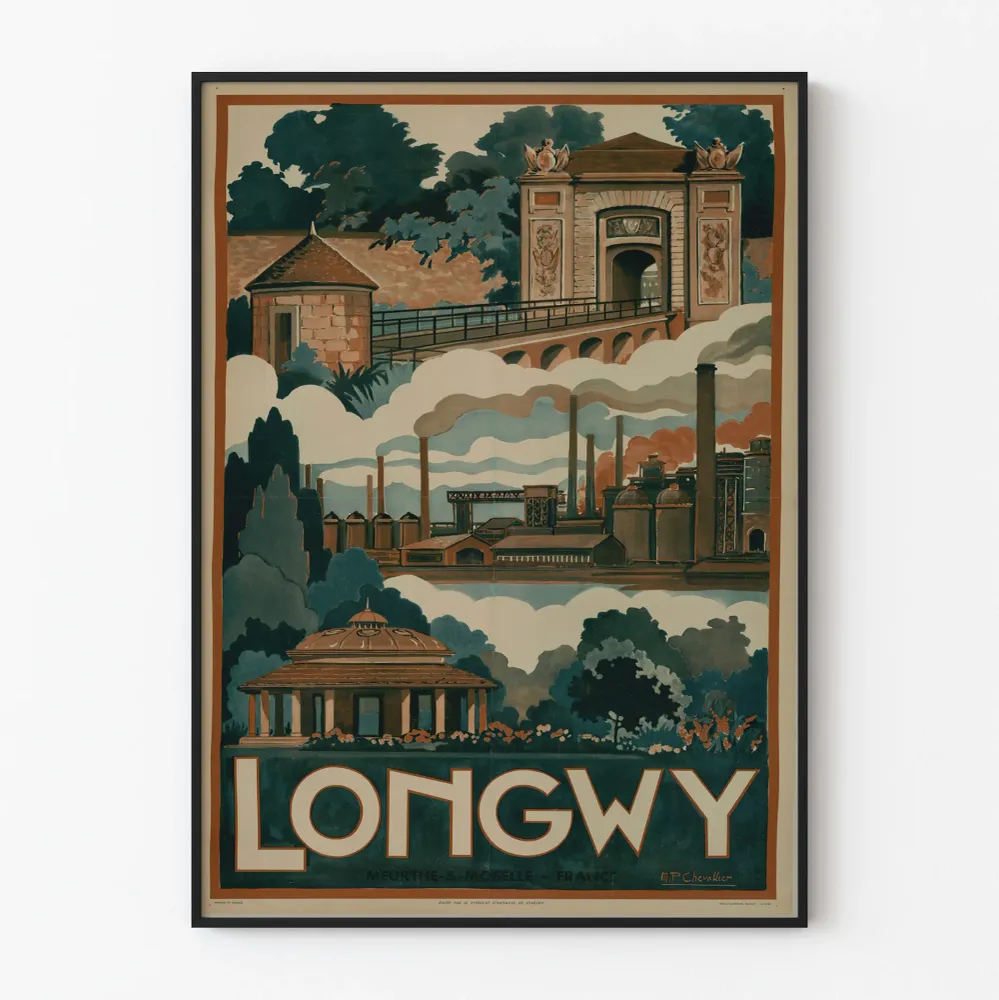 Affiche Vintage Longwy Meurthe-et-Moselle France