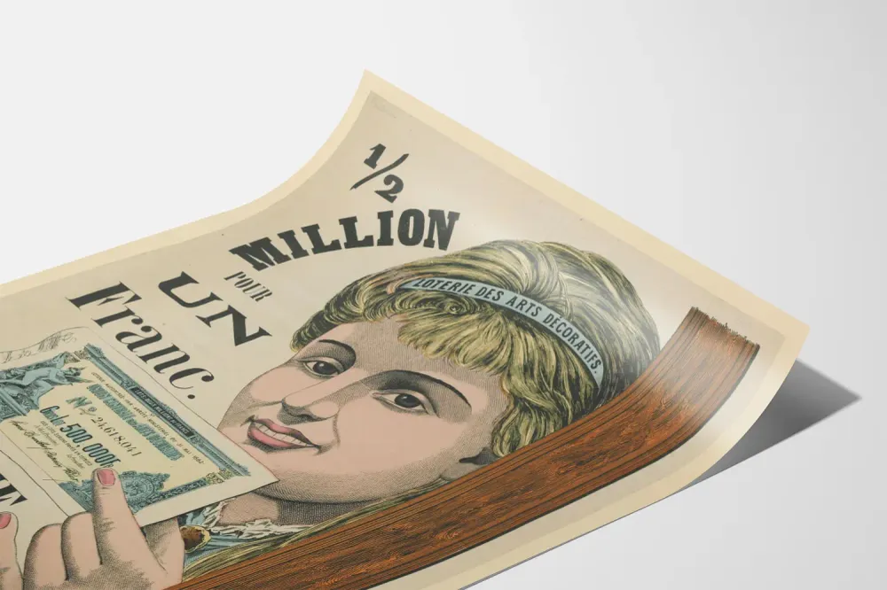 Affiche Vintage Loterie des Arts Décoratifs - 1/2 Million pour 1 Franc