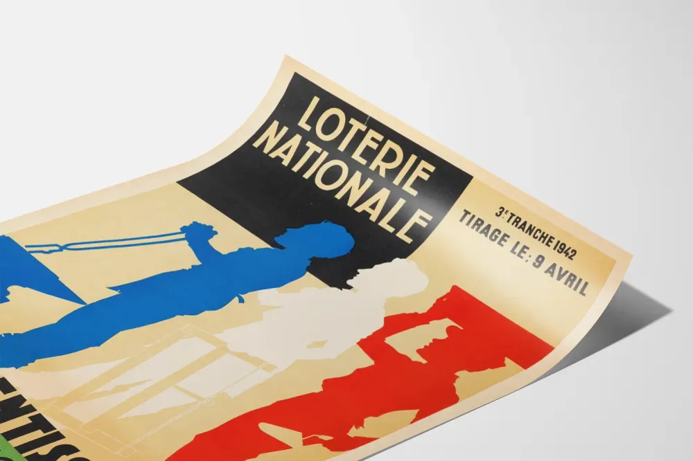Affiche vintage Loterie Nationale 1942 - Décoration Murale Apprentissage
