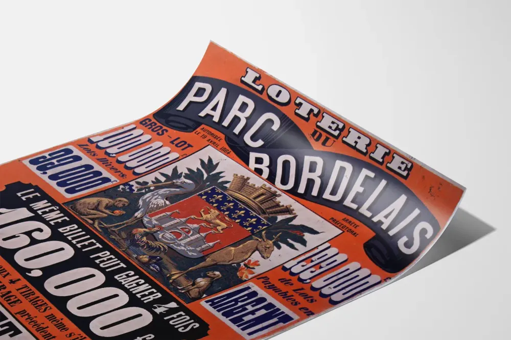 Affiche vintage Loterie du Parc Bordelais - Décoration murale rétro