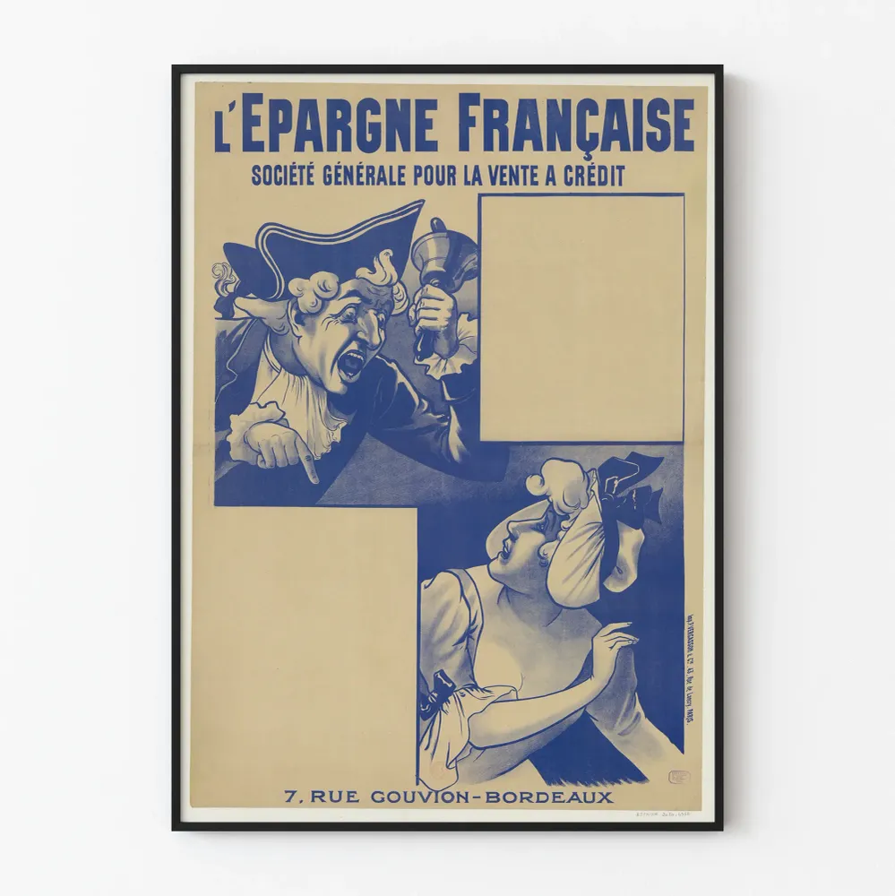 Affiche vintage L'Épargne Française Société Générale - Décoration murale rétro